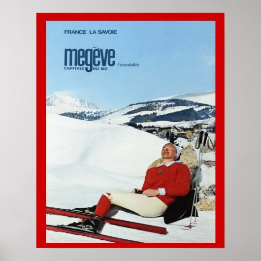 Vintage Wintersportarten, Frankreich, Savoie, Mege Poster (Vorne)