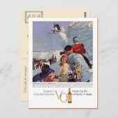 Vintage Wintersportarten, Seagram-Werbung Postkarte (Vorne/Hinten)