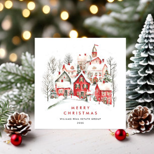 Vintage Winterstadt Weihnachten Unternehmen