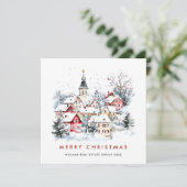 Vintage Winterstadt Weihnachtsunternehmen Feiertagskarte (Stehend Vorderseite)