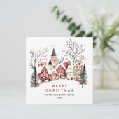 Vintage Winterstadt Weihnachtsunternehmen Feiertagskarte (Stehend Vorderseite)