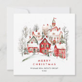 Vintage Winterstadt Weihnachtsunternehmen Feiertagskarte (Vorderseite)