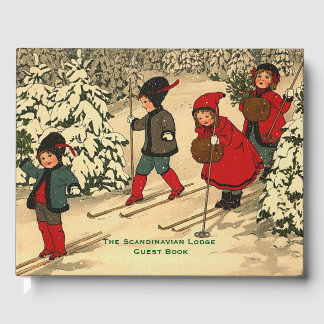Vintage Winterszene Gästebuch
