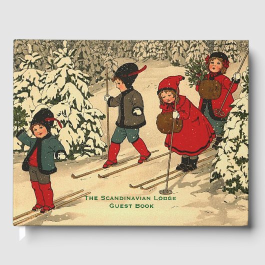 Vintage Winterszene Gästebuch (Vorderseite)