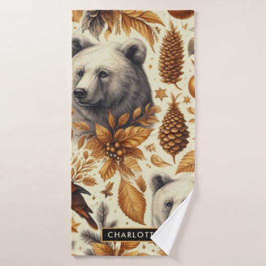 Vintage Wintertiere Badehandtuch (Badehandtuch)