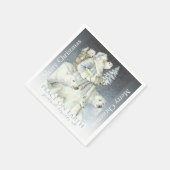 Vintage Wintertiere im Santa Snowy Forest Serviette (Ecke)