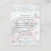 Vintage Wintervögel Hochzeitsempfang Begleitkarte (Rückseite)