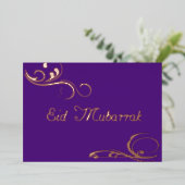 Vintage Wirbel - Eid Mubarak no2 Foil Einladung (Stehend vorne)