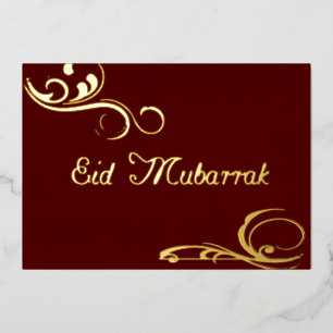 Vintage-Wirbel - Eid Mubarrak Folien-Einladung Folieneinladung