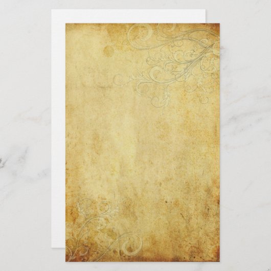 Vintage Wirbel Hochzeitskleid Briefpapier (Vorne/Hinten)