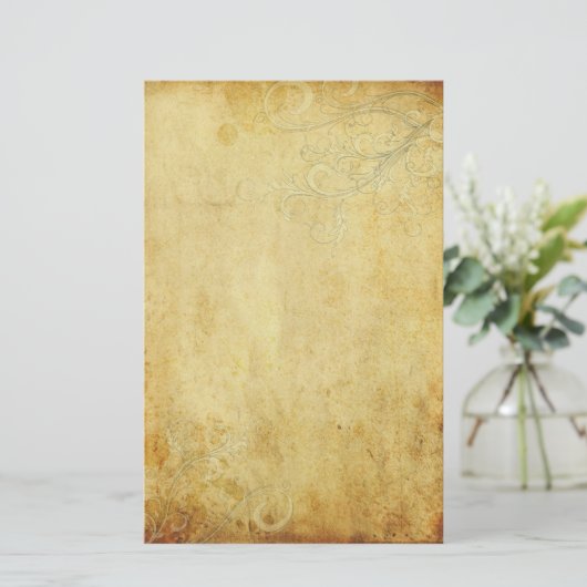 Vintage Wirbel Hochzeitskleid Briefpapier (Stehend Vorderseite)