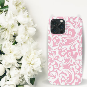 Vintage Wirbel mit Blumenmuster Rosa und Weiß Case-Mate iPhone Hülle
