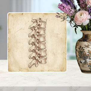 Vintage Wirbelsäulen Anatomie Skizze Fliese