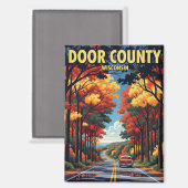 Vintage Wisconsin Door Landkreis Travel Magnet (Vorderseite/Rückseite)