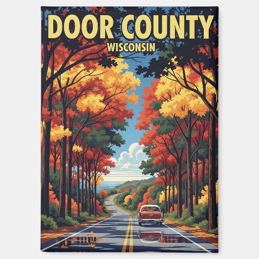 Vintage Wisconsin Door Landkreis Travel Magnet (Vorderseite)