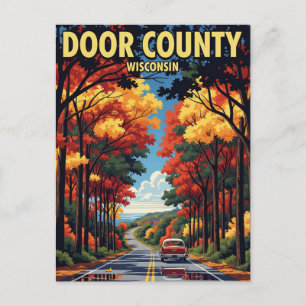 Vintage Wisconsin Door Landkreis Travel Postkarte