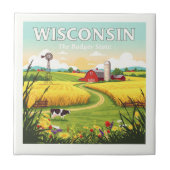 Vintage Wisconsin Fliese (Vorderseite)