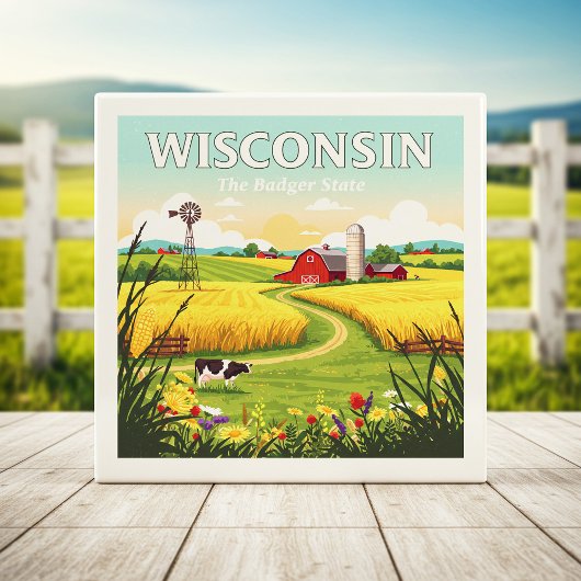 Vintage Wisconsin Fliese