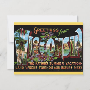 Vintage-Wisconsin-Grußpostkarte Postkarte