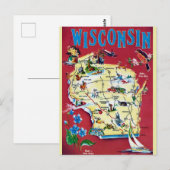 Vintage Wisconsin-Karte Postkarte (Vorne/Hinten)