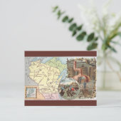 Vintage Wisconsin Map Postkarte (Stehend Vorderseite)