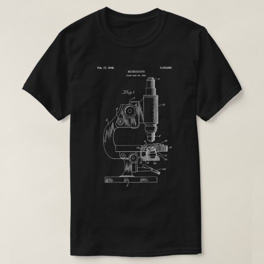 Vintage Wissenschaft Mikroskop Blaupause Wissensc T-Shirt (Design vorne)