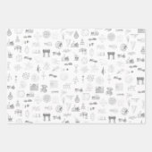 Vintage wissenschaftliche Illustrationen Schwarz-w Geschenkpapier Set (Vorderseite 3)