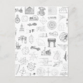 Vintage wissenschaftliche Illustrationen Schwarz-w Postkarte (Vorderseite)