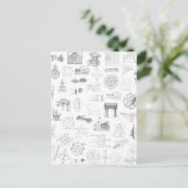 Vintage wissenschaftliche Illustrationen Schwarz-w Postkarte (Stehend Vorderseite)