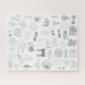 Vintage wissenschaftliche Illustrationen Schwarz-w Puzzle (Horizontal)