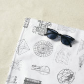 Vintage wissenschaftliche Illustrationen Schwarz-w Strandtuch (Beispiel)