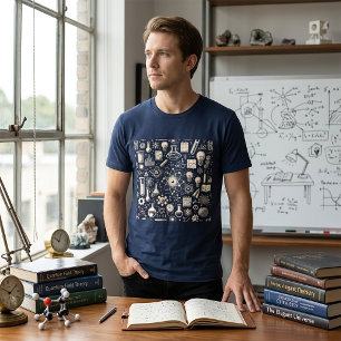 Vintage Wissenschaftsmuster – Atom- und Chemie-Ill Tri-Blend Shirt
