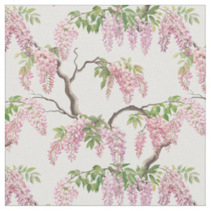 Vintage Wisteria-Blumen-Chintz-Frühlingsgarten Stoff