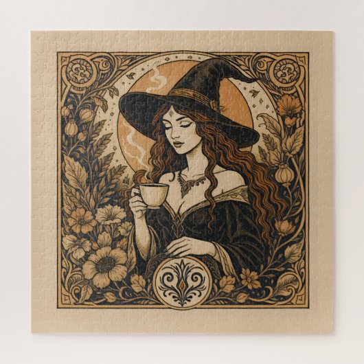 Vintage Witch Tea Time Puzzle (Vertikal)