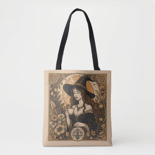 Vintage Witch Tea Time Tasche (Vorderseite)