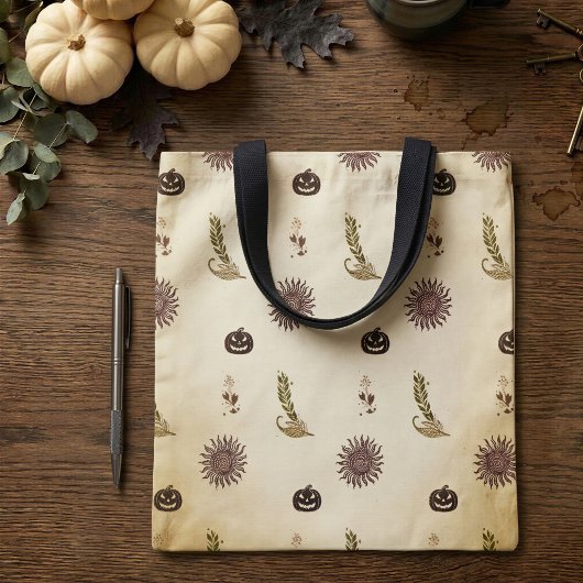 Vintage-Witchcore-Herbstmuster-Tasche Tasche