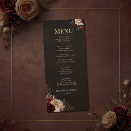 Vintage Witchy Floral Wedding Menu Card Menükarte