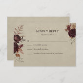 Vintage Witchy Floral Wedding RSVP Card (Vorne/Hinten)