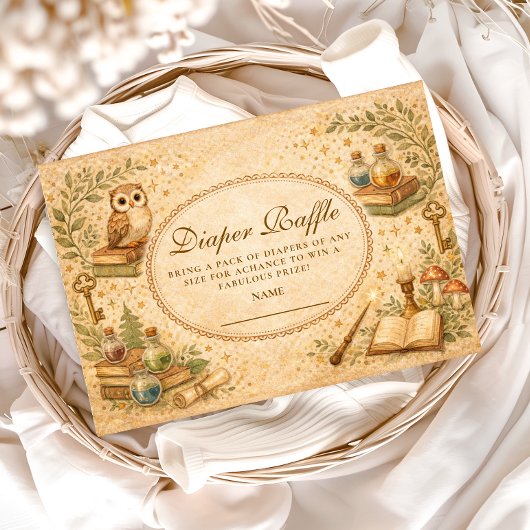 Vintage Wizard MagicDiapper Raffle Begleitkarte
