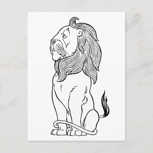 Vintage Wizard of Oz, Brave Cowardly Lion Postkarte (Vorderseite)