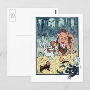 Vintage Wizard of Oz Characters, Yellow Brick Road Postkarte