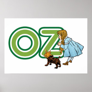 Vintage Wizard of Oz Dorothy Toto mit großen Buchs Poster