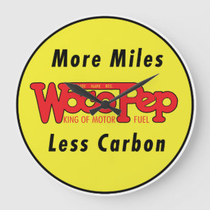 Vintage Woco-Pep-Motorölhalterung Große Wanduhr