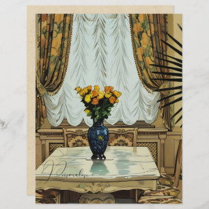 Vintage Wohngestaltung Blumenschrift