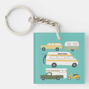 Vintage-Wohnmobil-Campervan-Lkw-Anhänger Schlüsselanhänger