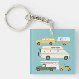 Vintage-Wohnmobil-Campervan-Lkw-Anhänger Schlüsselanhänger