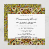 Vintage Wohnungsaufwärmung, Blume Garten Schmetter Einladung (Vorne/Hinten)