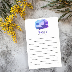 Vintage-Wohnwagen-Camper-Einkaufsliste TO-DO-Liste Post-it Klebezettel
