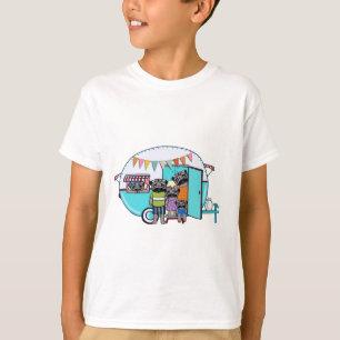 Vintage-Wohnwagen-Möpse T-Shirt