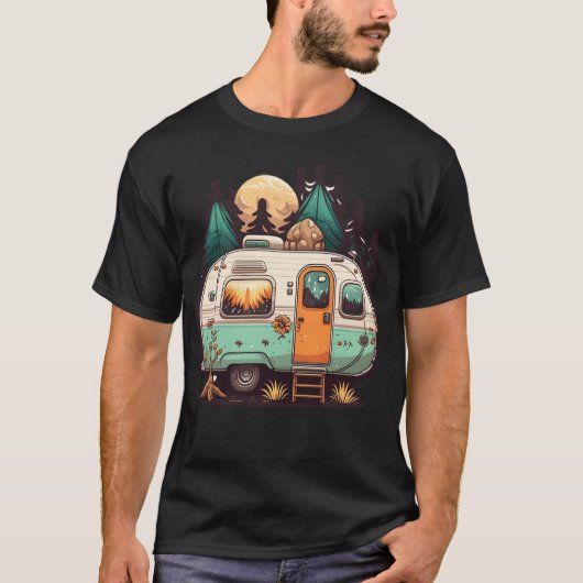 Vintage-Wohnwagen T-Shirt (Vorderseite)